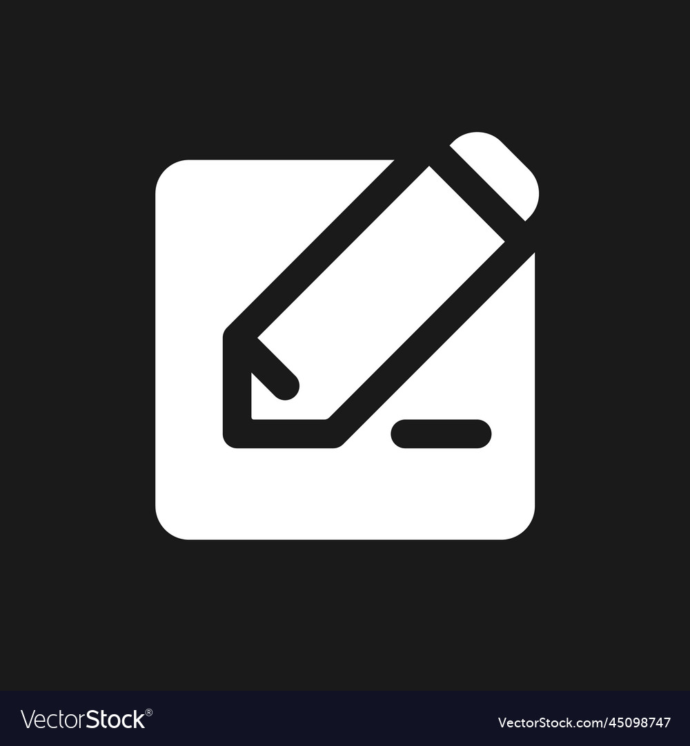 Edit text dark mode glyph ui icon vector image Edit text dark mode glyph ui icon