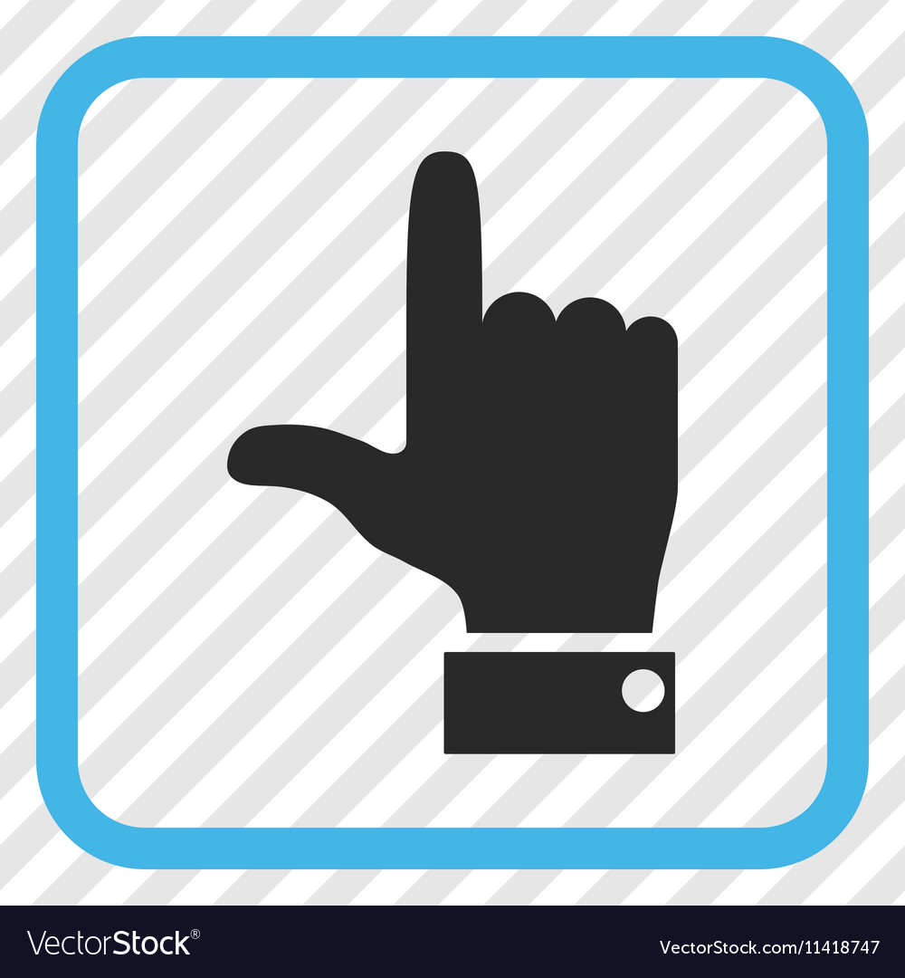 Hand pointer up icon in a frame