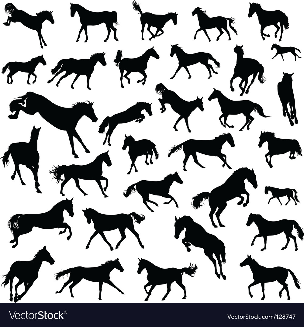 Horse Silhouettes - Galloping
