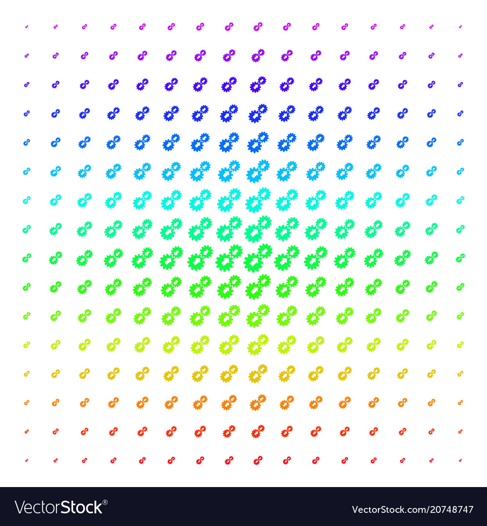 Integration icon halftone spectral grid vector image Integration icon halftone spectral grid