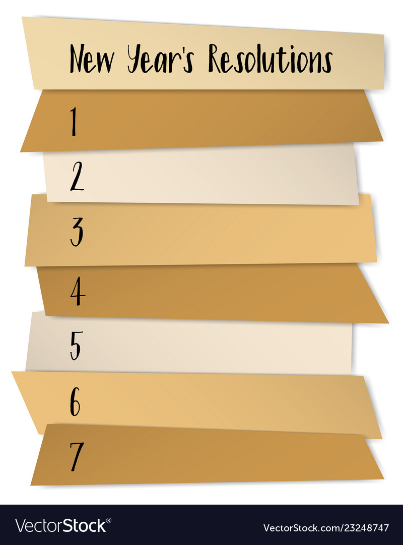 New Year Resolutions Sticky Notes Template Vector Image