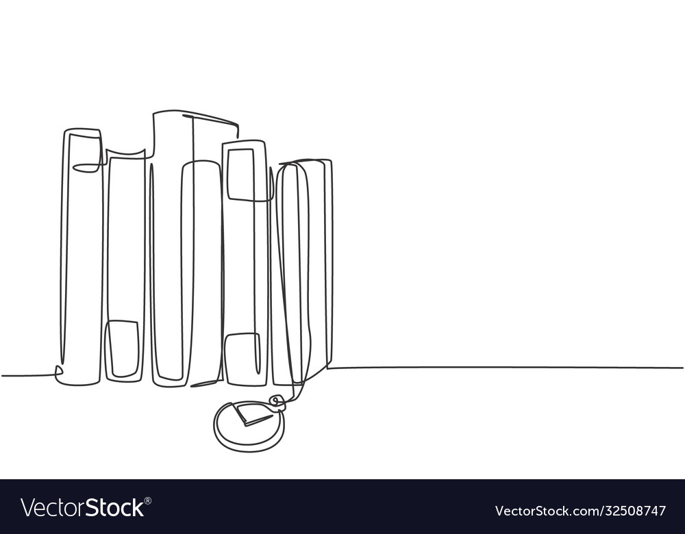 One single line drawing stack retro old