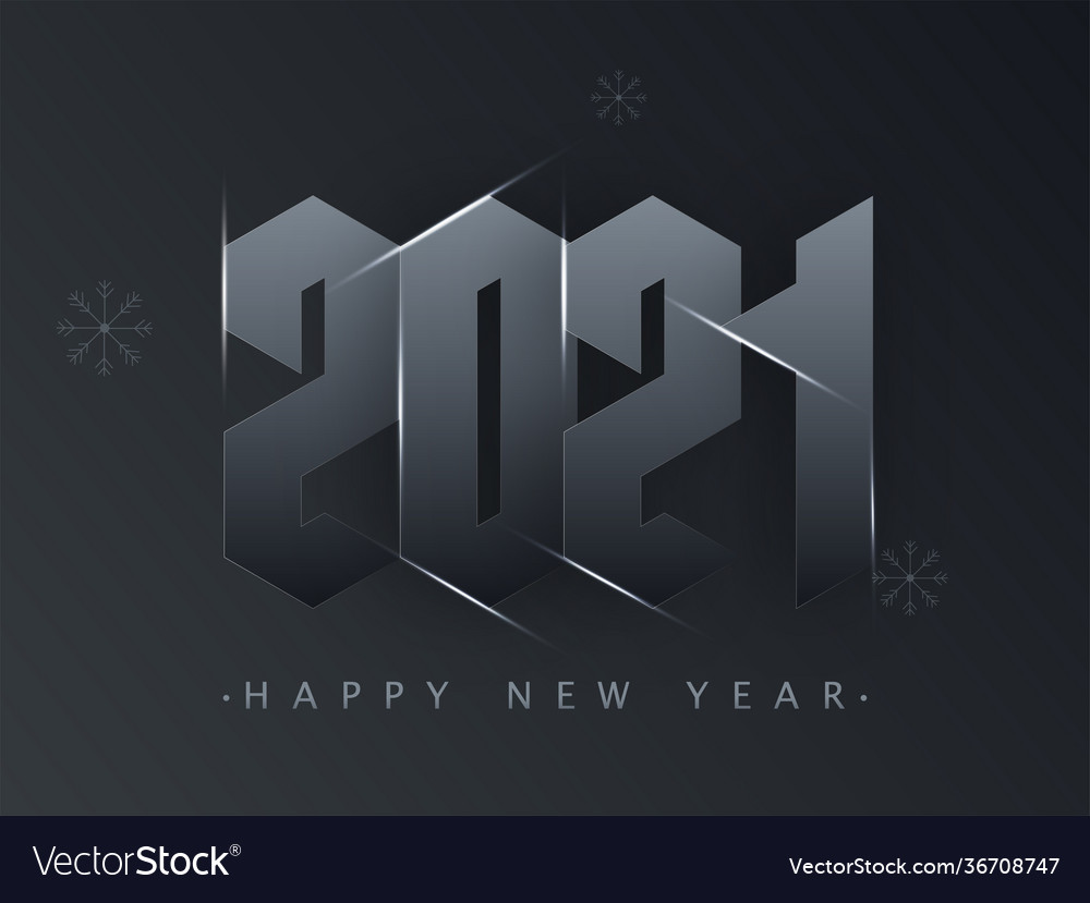 Paper cut 2021 number with lights effect