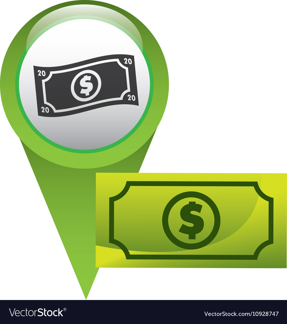 Pin pointer with money icon