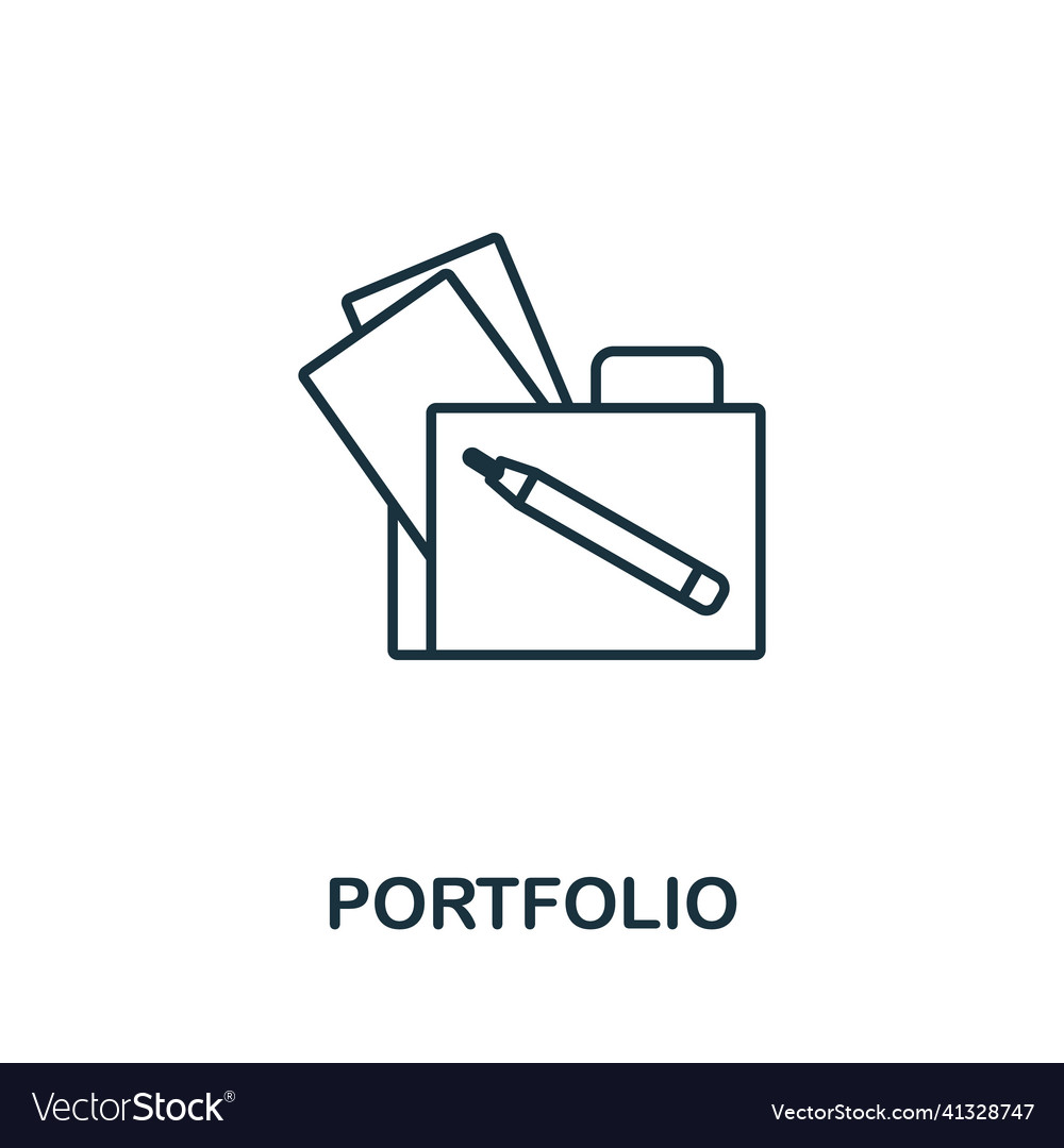 Portfolio icon line element from project vector image Portfolio icon line element from project