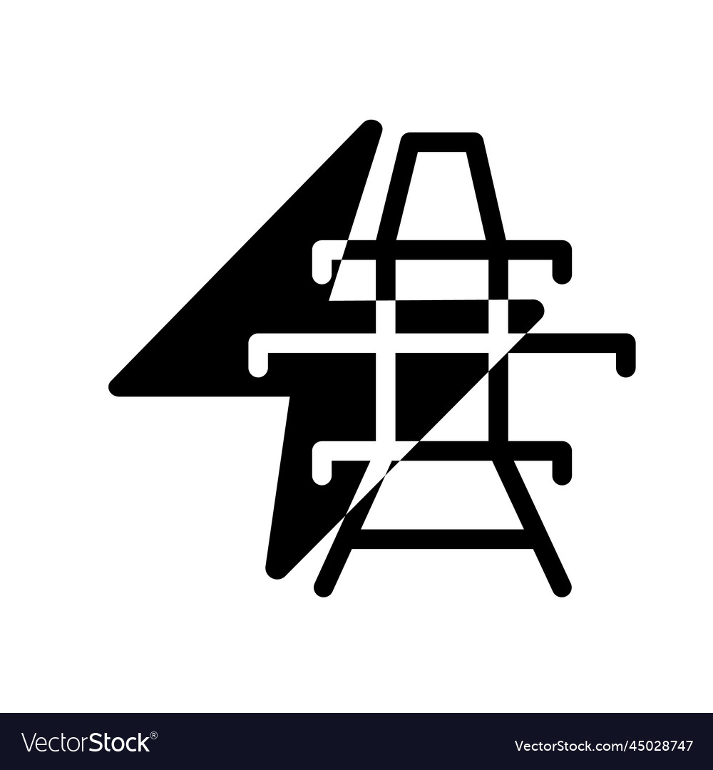 Power transmission line black glyph icon