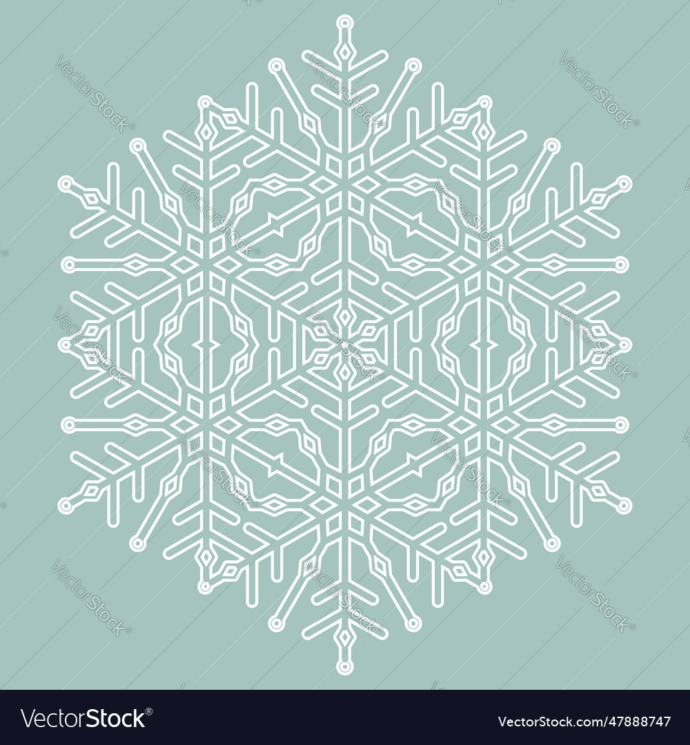 Round snowflake with abstract winter vector image Round snowflake with abstract winter