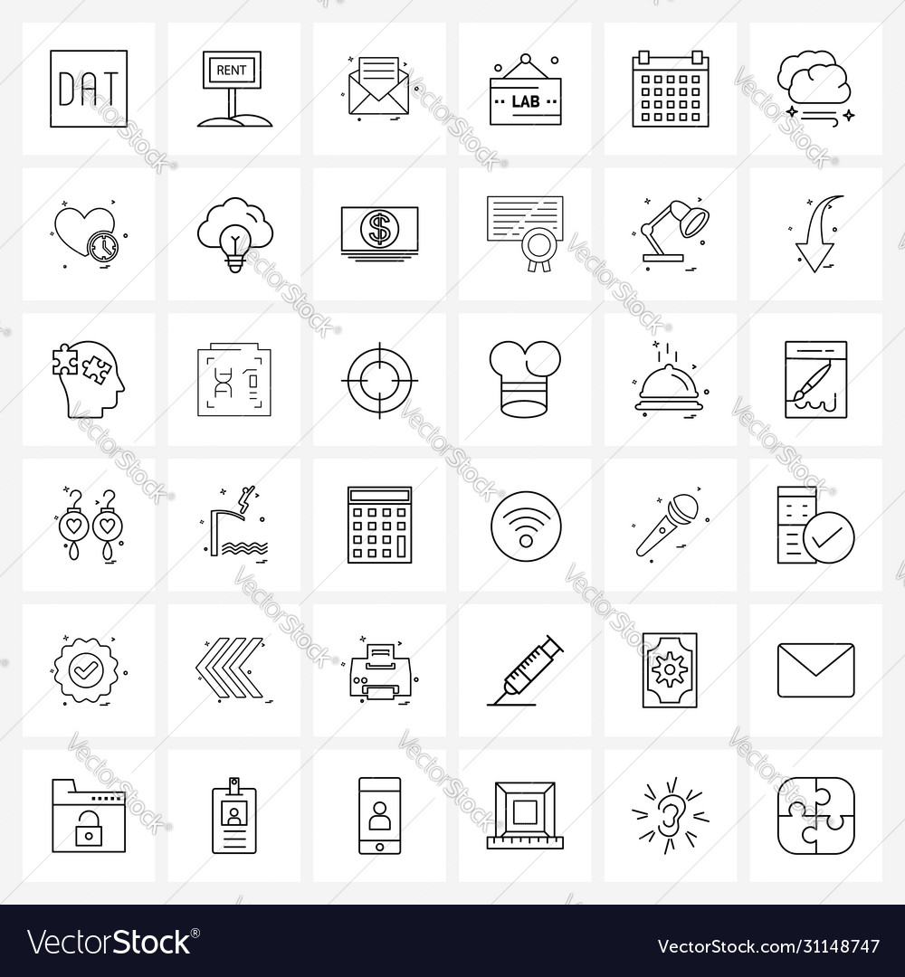 Set 36 simple line icons for web and print