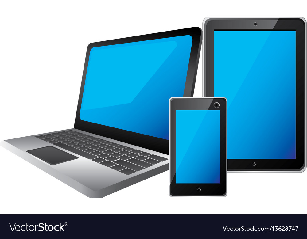 Set collection realistic tech devices