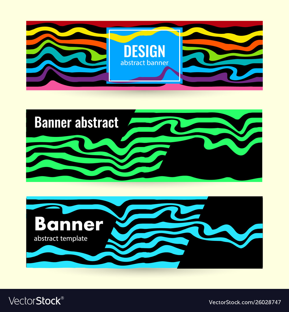 Set horizontal bright summer banners with blue