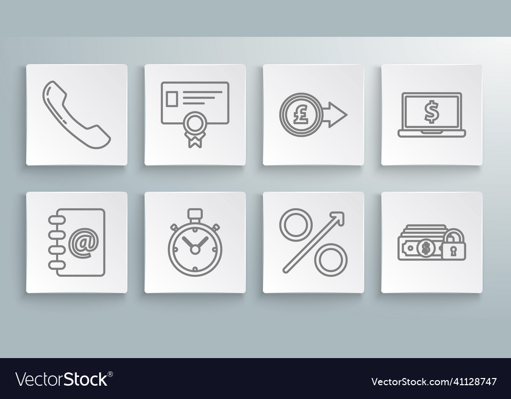 Set line address book certificate template Vector Image Set line address book certificate template