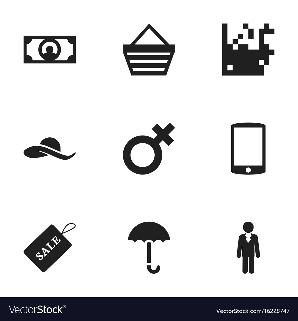 Set of 9 editable business icons includes symbols