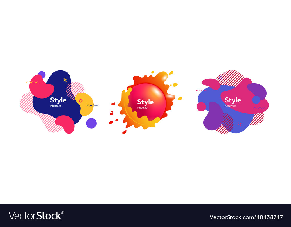 Set of layered colorful fluid blobs