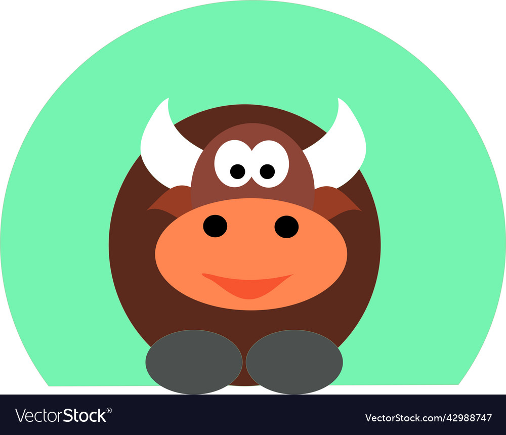 Simple flat of a bull standing