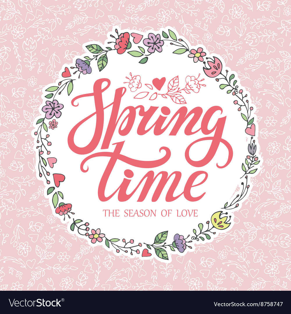 Spring Floral Wreath Pattern