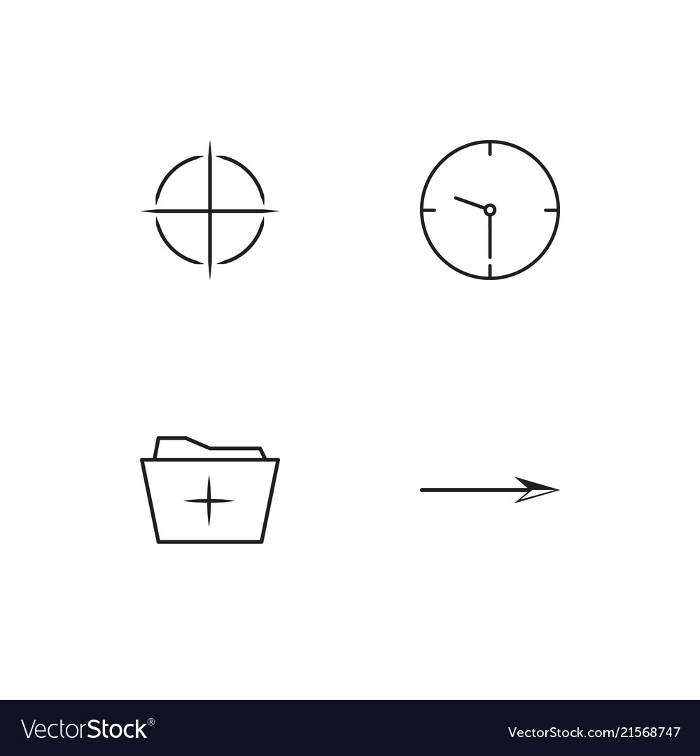 Time linear icons set simple outline