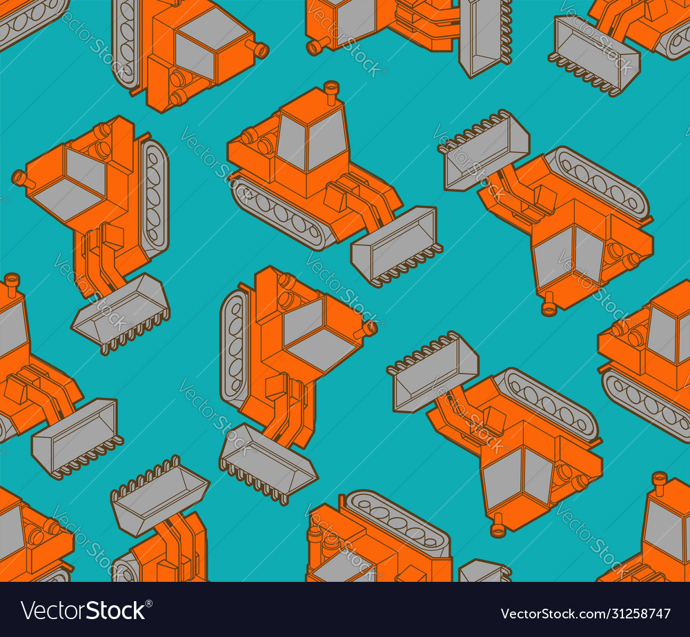Tractor pattern seamless grader background