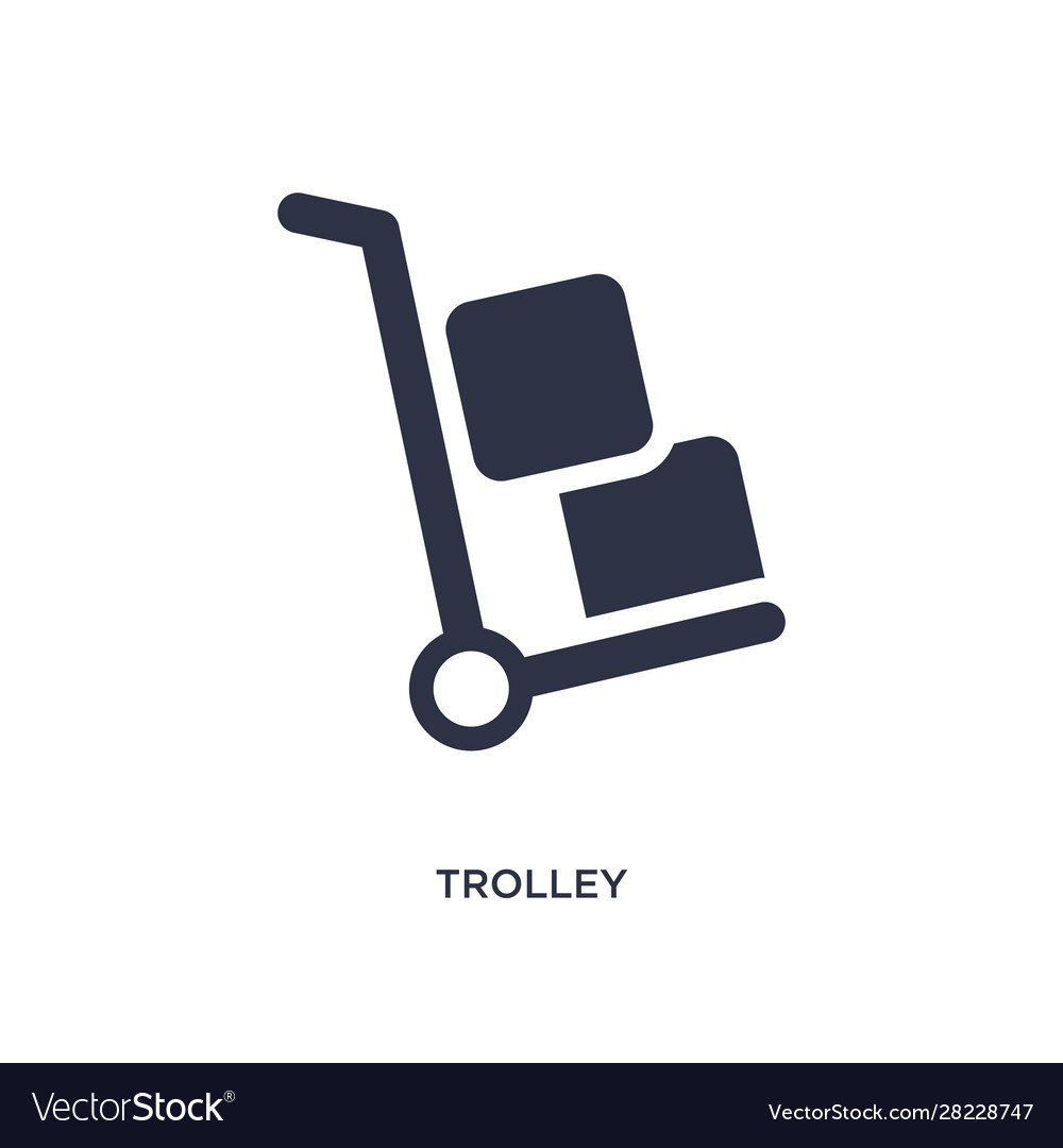 Trolley icon on white background simple element