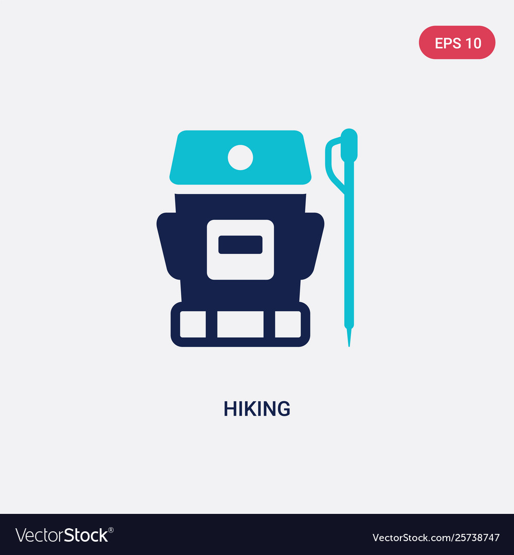 Two color hiking icon from free time concept