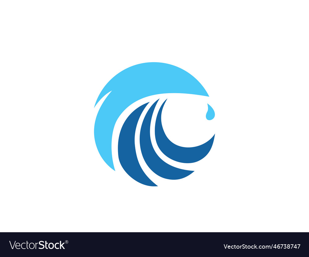 Wave logo background water icon template Vector Image