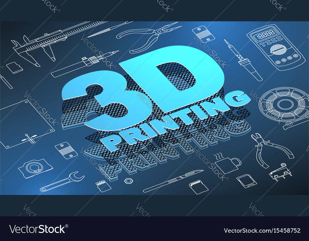 Download 3d printing isometric background Royalty Free Vector Image