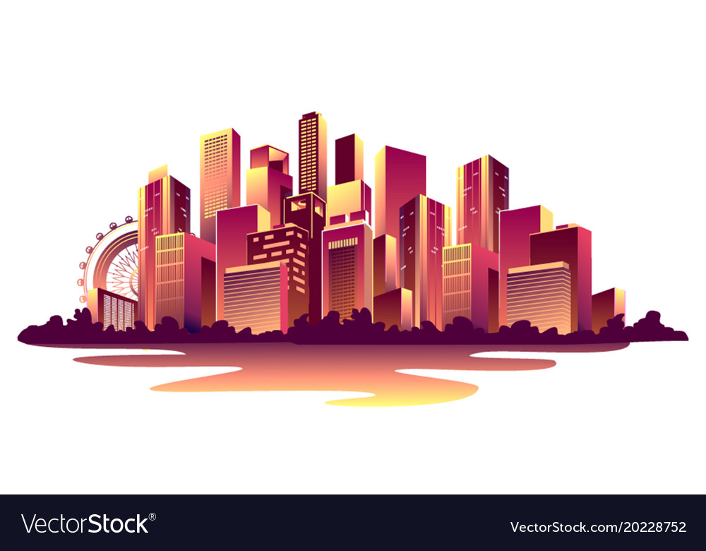 Download Abstract glowing city Royalty Free Vector Image