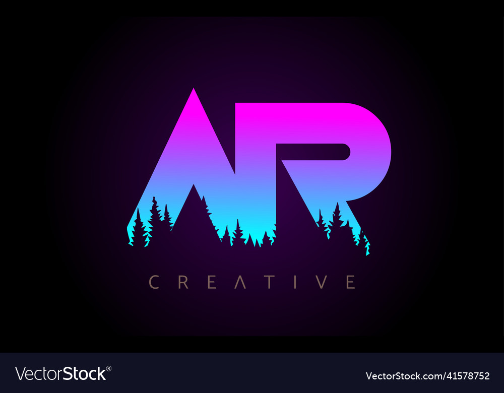 Ar letters logo design with purple blue colors