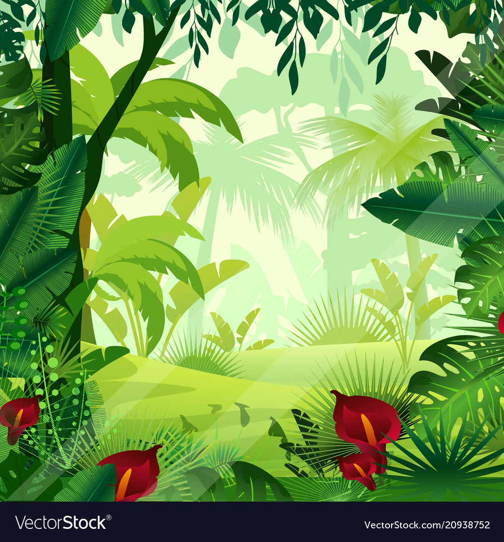 Background jungle lawn in Royalty Free Vector Image