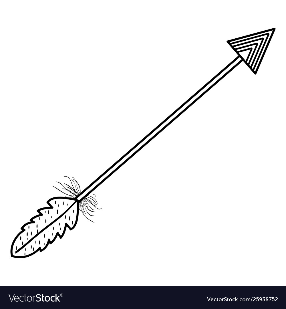 Bohemian arrow with feathers icon Vector Image Bohemian arrow with feathers icon