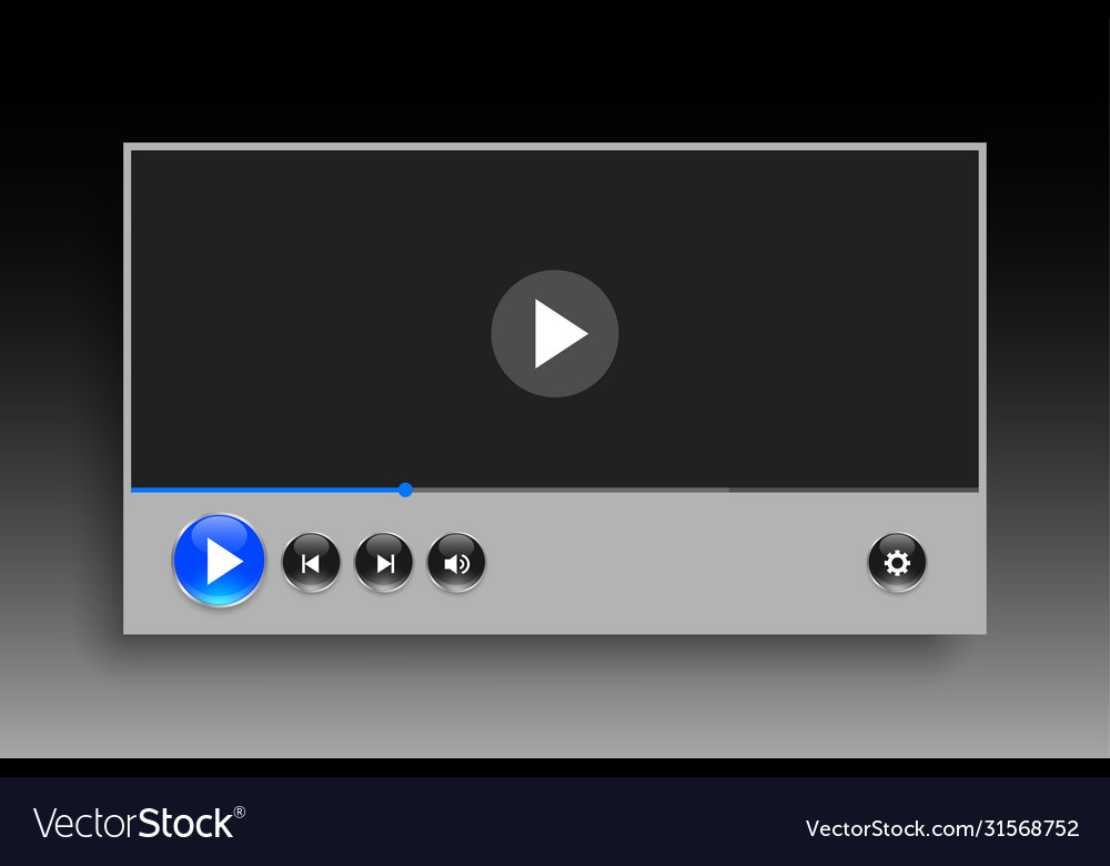 Class style video player template design mockup