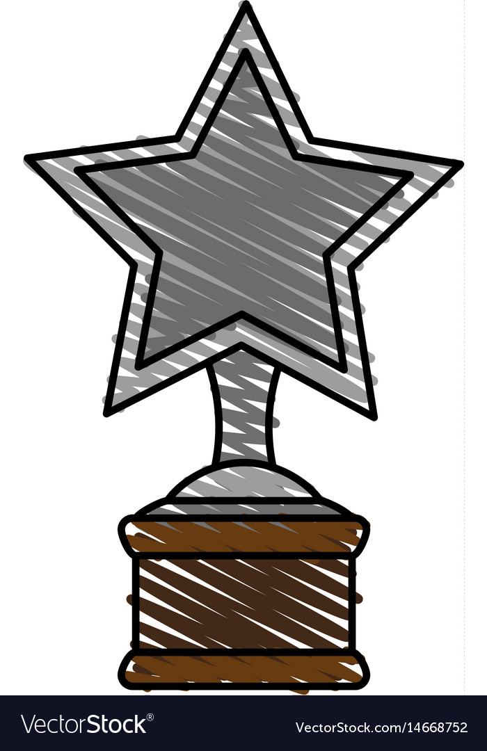 Color crayon stripe image cartoon trophy