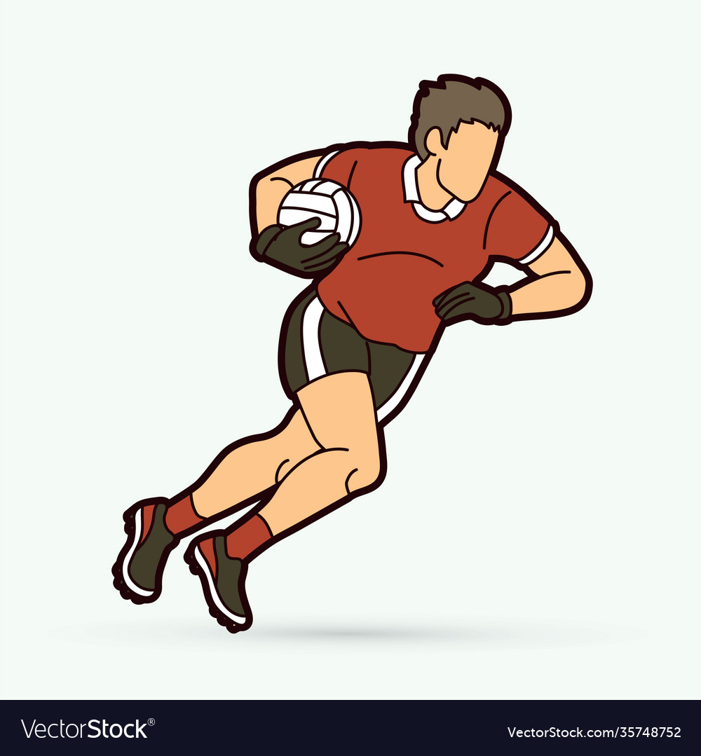 Gaelic football male player cartoon graphic vector image Gaelic football male player cartoon graphic