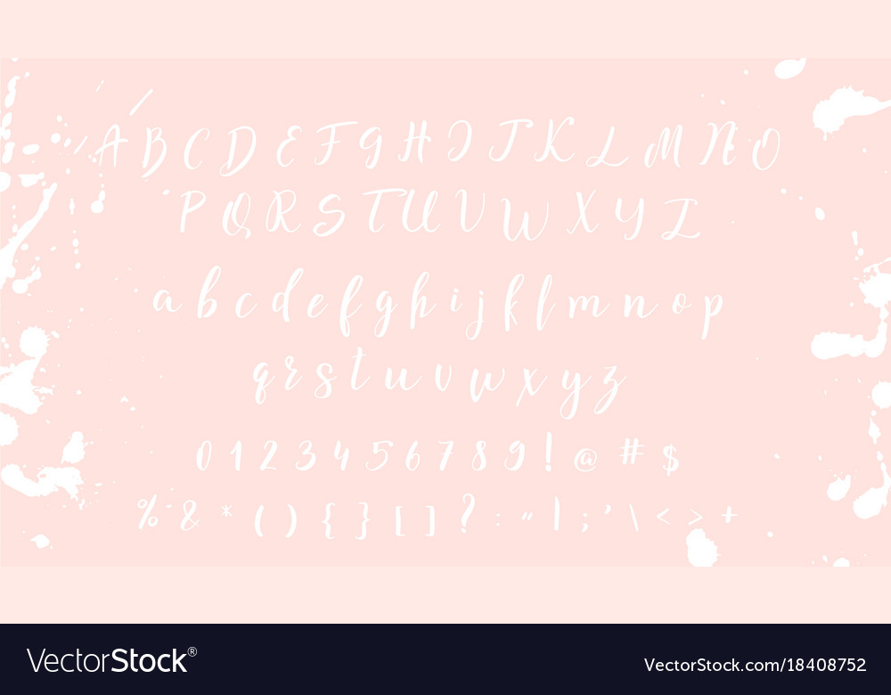 Hand gezeichnete Alphabet Kalligraphiebriefe