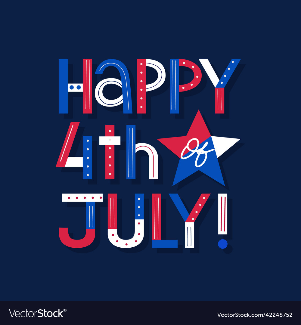 Happy july 4th usa independence day greeting card