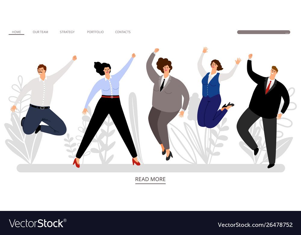 Happy Jumping Business People Royalty Free Vector Image