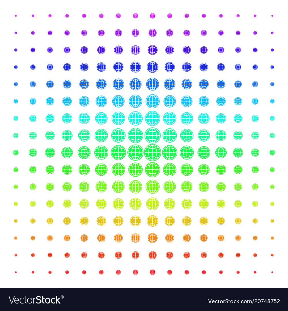 Internet icon halftone spectral pattern