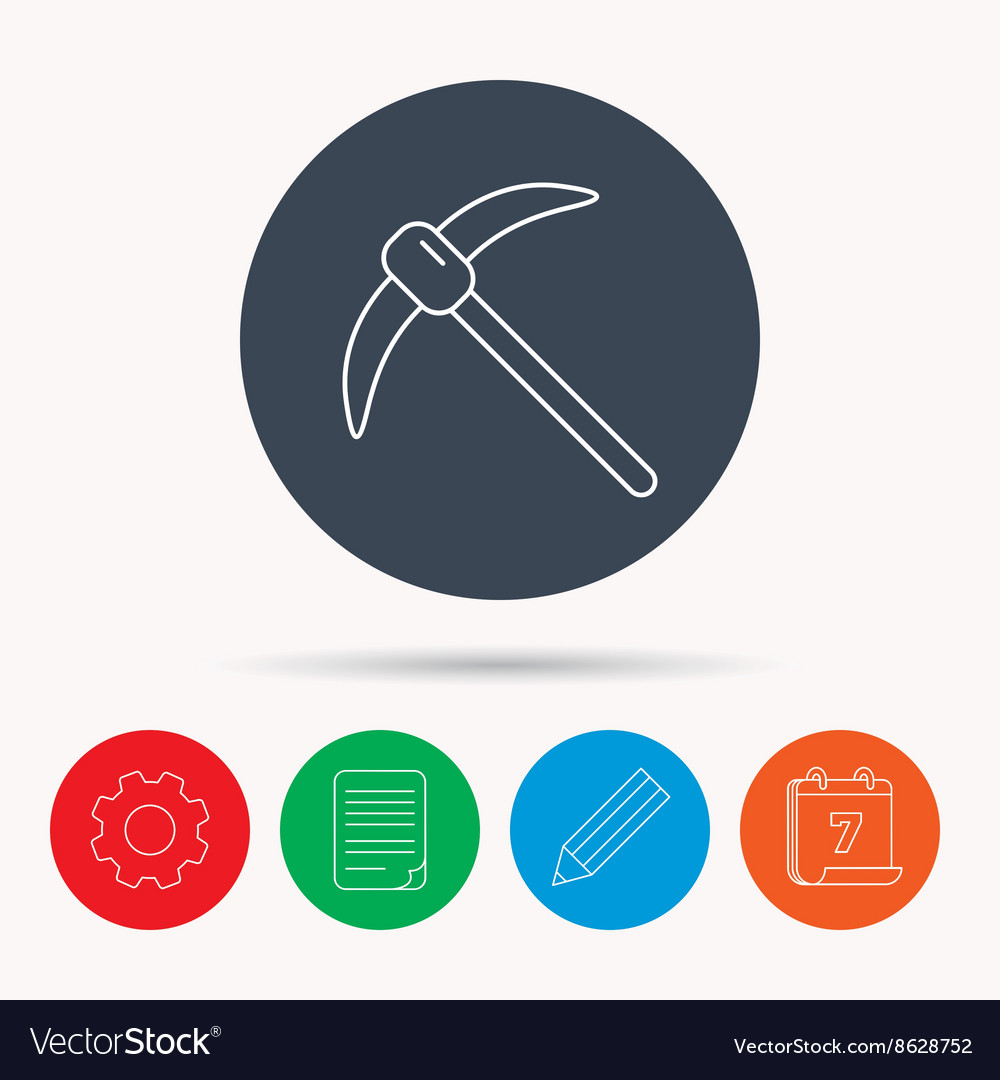 Mining tool icon pickaxe equipment sign Royalty Free Vector