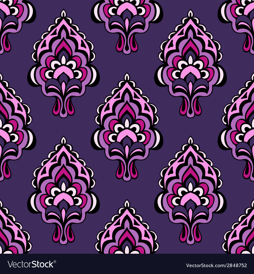 Purple damask flower seamless vintage