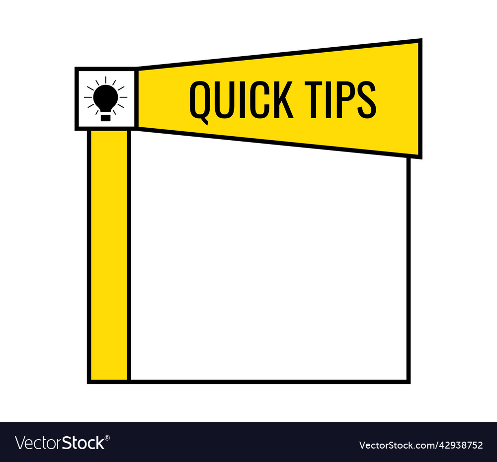 Quick tips with light bulb check list badge vector image Quick tips with light bulb check list badge