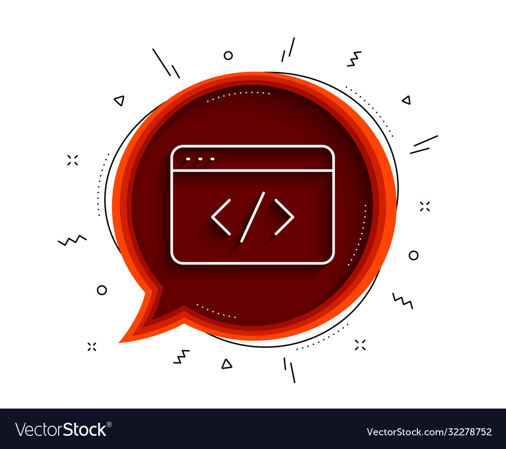 Seo script line icon web programming sign