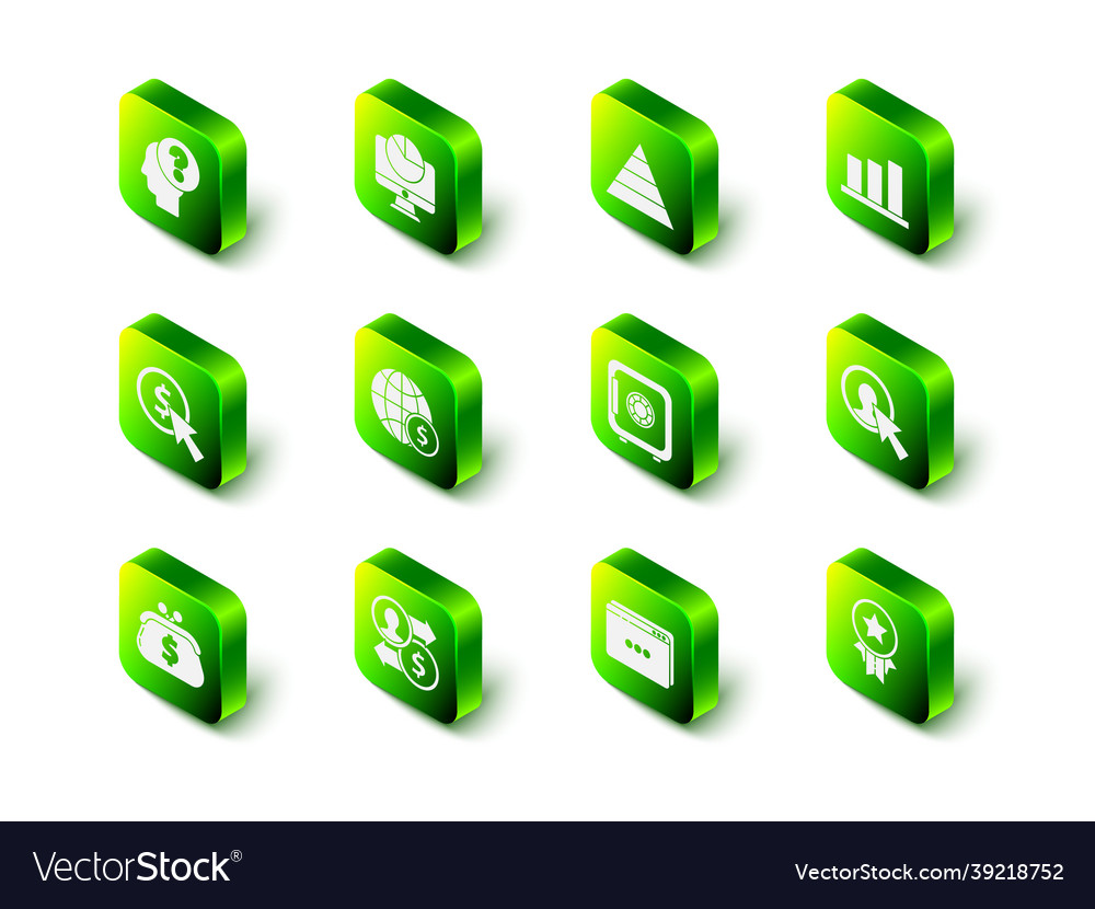 Set computer monitor with graph chart pyramid vector image Set computer monitor with graph chart pyramid