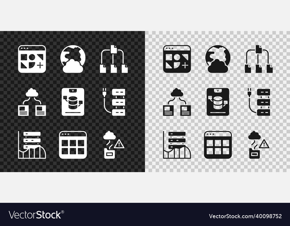 Set different files social network folder tree vector image Set different files social network folder tree
