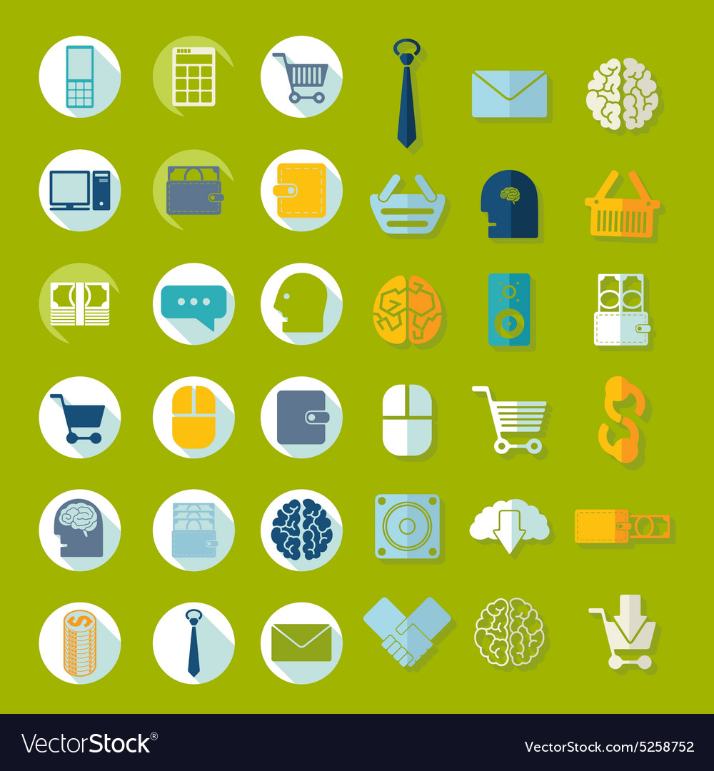 Set of flat icons Royalty Free Vector Image - VectorStock