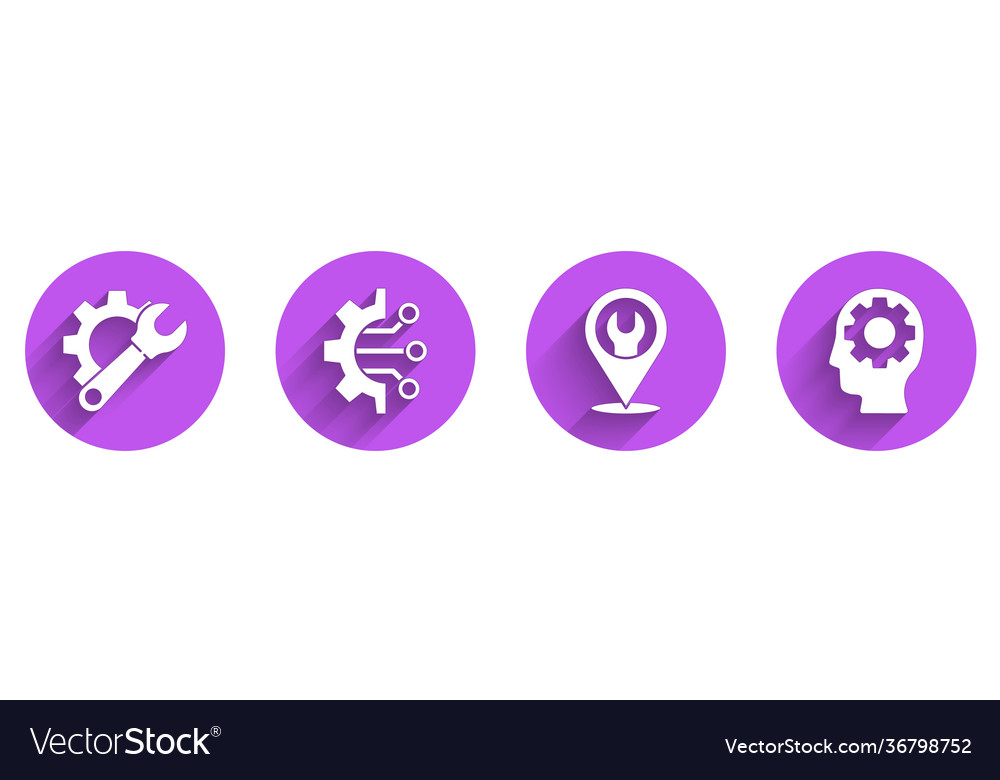 Set wrench spanner and gear algorithm location vector image Set wrench spanner and gear algorithm location