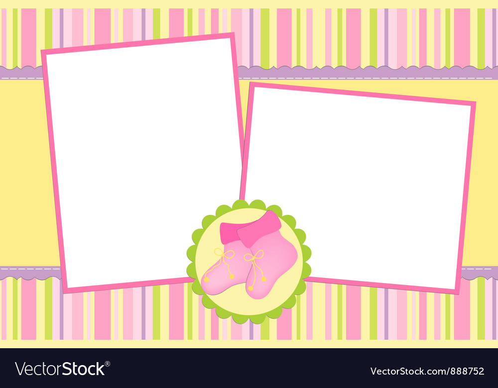 Template for babys photo album Royalty Free Vector Image