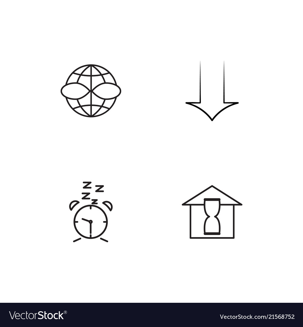 Time linear icons set simple outline