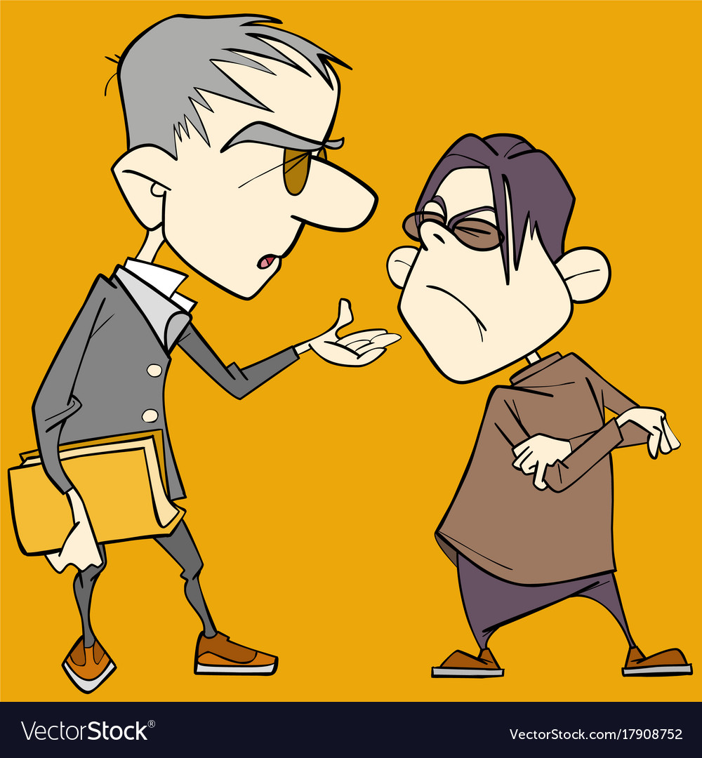 Two cartoon menacingly looking brutal stern men Vector Image