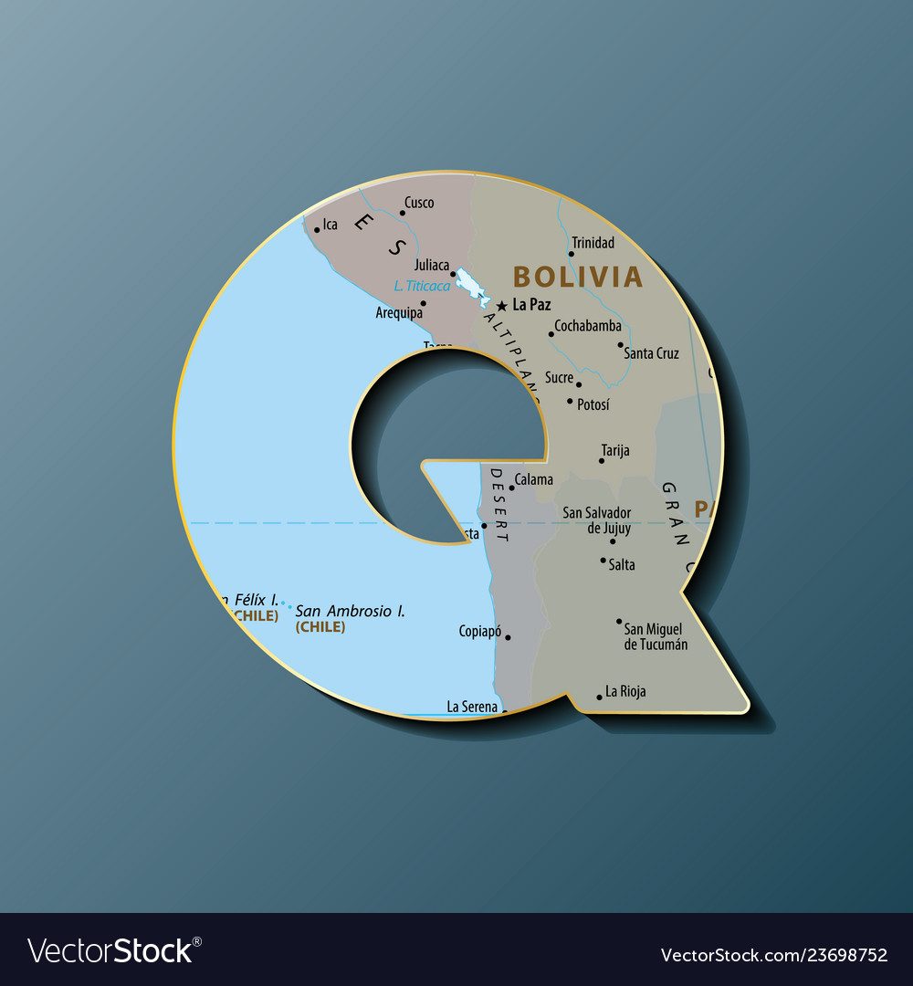 Uppercase letter q with map to use monograms