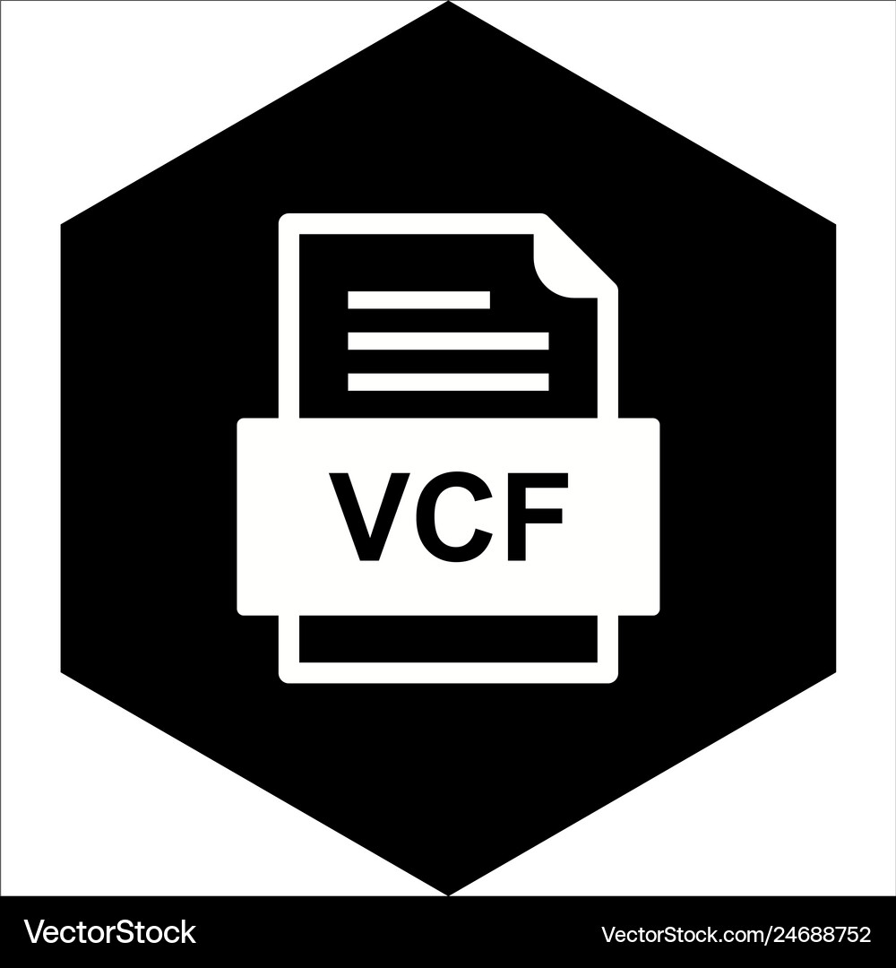 Vcf file document icon Royalty Free Vector Image