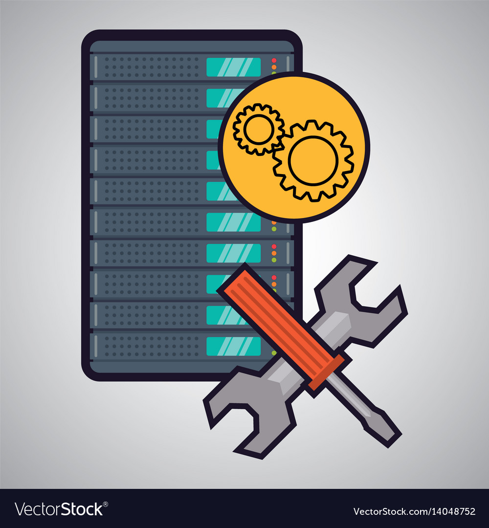 Web hosting design data center icon isolate